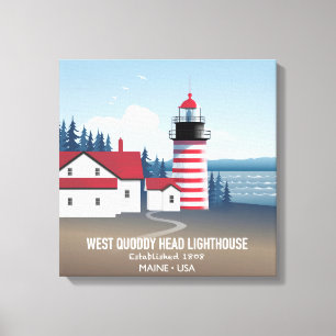 Impressão Em Tela Farol West Quoddy Head