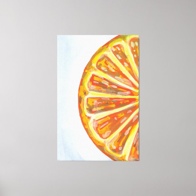 Impressão Em Tela Fatia de Laranja Suculenta (Frente)