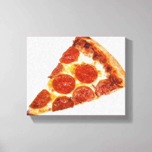 Impressão Em Tela Fatia de pizza de pepperoni clássica da SlipperyJo (Frente)
