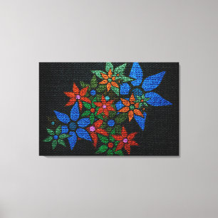 Impressão Em Tela Fator Floral Colorido Burlap Rustic Jute