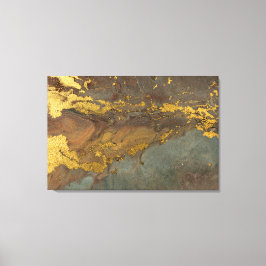 Impressão Em Tela Faux Marble Dourado, Cinzas, Verde, tons castanhos