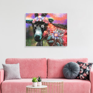 Impressão Em Tela Fazenda De Capim Floral Para Animais