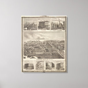 Impressão Em Tela Fazendas de Atlântico, de Iowa & bldgs