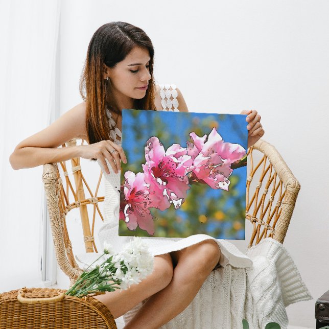 Impressão Em Tela Fechar a Árvore de Pêssego Blossom Arte de Contorn (Criador carregado)