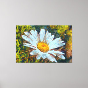 Impressão Em Tela Fecho Artístico de Flor Marguerita