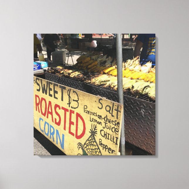 Impressão Em Tela Feira de rua, Nova Iorque NYC, doce milho torrado (Frente)