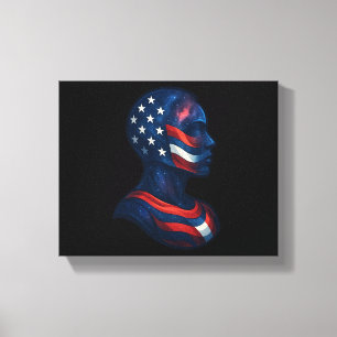 Impressão Em Tela "Feito de Estrelas e Stripes" - Americano Celestia