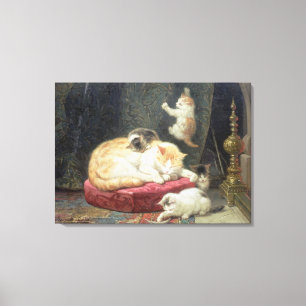 Impressão Em Tela Felicidade da lareira (óleo no painel)