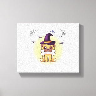 Impressão Em Tela Feliz Cão de Halloween