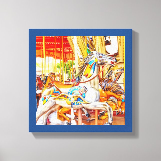 Impressão Em Tela Feliz carrossel de penas (Frente)