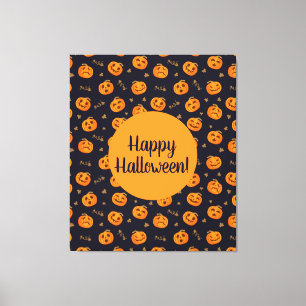 Impressão Em Tela Feliz Dia das Bruxas Engraçado Pumpkins Padrão