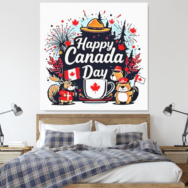 Impressão Em Tela Feliz Dia do Canadá (Insitu(Quarto))