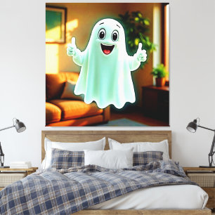 Impressão Em Tela Feliz Fantasma Acima