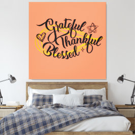 Impressão Em Tela Feliz Grateful Abençoe presentes de Ação de Graças