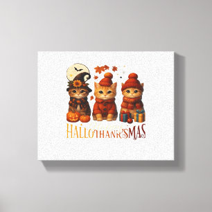 Impressão Em Tela Feliz Hallo de Natal de Ação de Graças de Hallowee