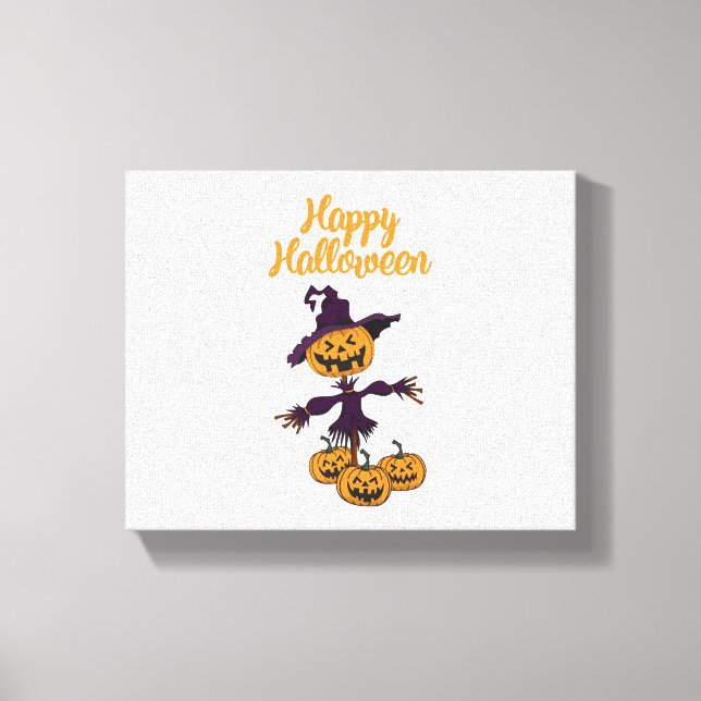 Impressão Em Tela Feliz Halloween Scarecrow (Frente)