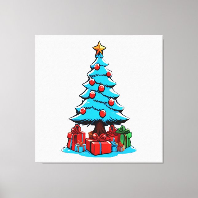 Impressão Em Tela Feliz Natal 3D (Frente)