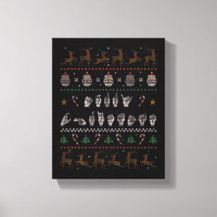 Impressão Em Tela Feliz Natal - ASL American Sign Language II