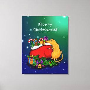 Impressão Em Tela Feliz Natal com Rat Prince