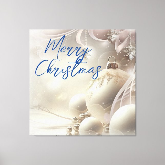 Impressão Em Tela Feliz Natal Enfeites de natal Brancos (Frente)