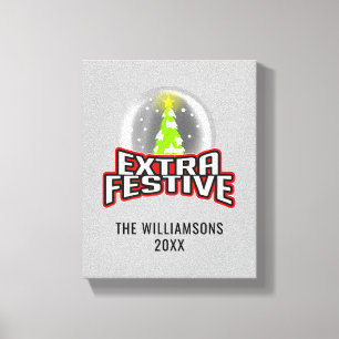 Impressão Em Tela Feliz Natal Extra Família Festiva