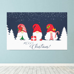 Impressão Em Tela Feliz Natal Gnomos