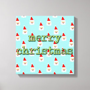 Impressão Em Tela feliz Natal meio século moderno santa claus