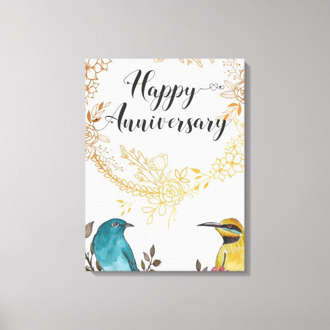 Impressão Em Tela Feliz parabéns de aniversário casamento (Frente)