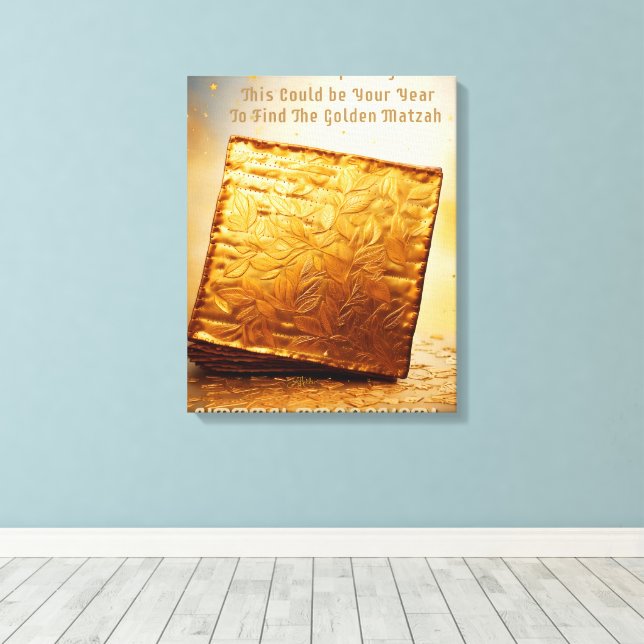 Impressão Em Tela Feliz Passover! Ouro Matzah (Insitu(piso de madeira))