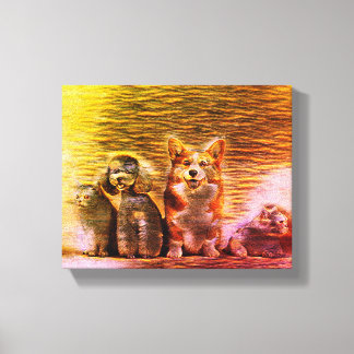Impressão Em Tela Feliz Pet Trabalho de arte