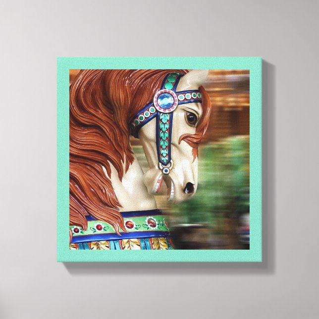 Impressão Em Tela Feliz Pintada de Cavalo - rodar 6 em uma série (Frente)