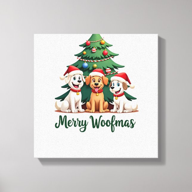 Impressão Em Tela Feliz Woofmas (2) (Frente)