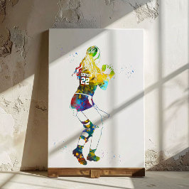 Impressão Em Tela Female Flag Football Player