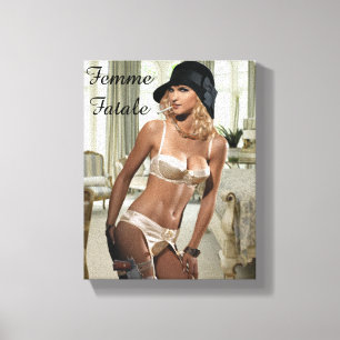 Impressão Em Tela Femme Fatale Diva, de 1920 - Fumar e Armas