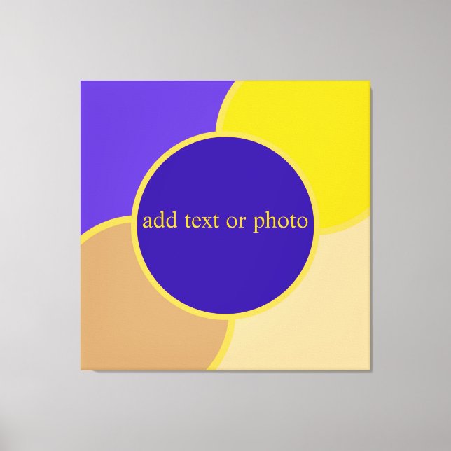 Impressão Em Tela Feng Shui Northwest Purple, Yellow e Beige (Frente)