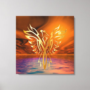 Impressão Em Tela Fênix Ascendente