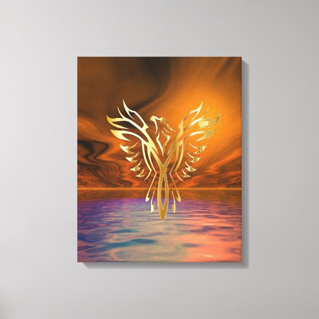 Impressão Em Tela Fênix Ascendente (Frente)