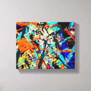 Impressão Em Tela Fênix da Água Colorido Abstrato