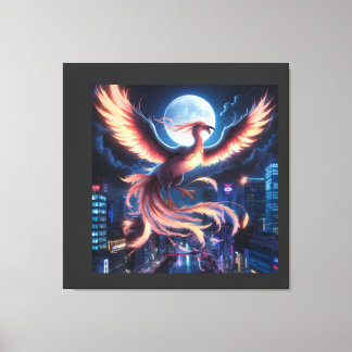 Impressão Em Tela Fênix flamejante