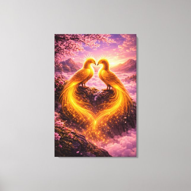 Impressão Em Tela Fenix Gêmeos da Luz Eterna (Frente)