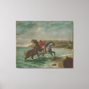 Impressão Em Tela Ferdinand Delacroix Cavalos Saindo do Mar