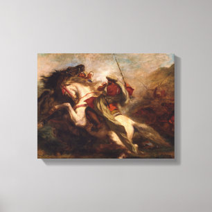 Impressão Em Tela Ferdinand Delacroix Colisão de Cavaleiros de Moor