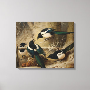 Impressão Em Tela Ferdinand von Wright - Magpies Rodam um Morto