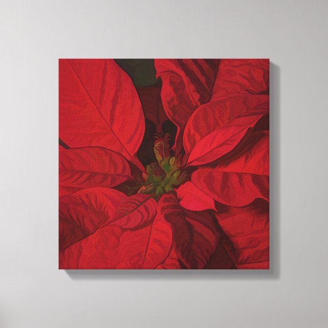 Impressão Em Tela Feriados de Natal da Red Poinsettia (Frente)