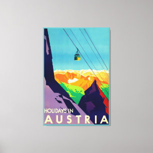 Impressão Em Tela Feriados no viagem do ~Vintage de Áustria