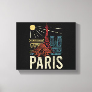 Impressão Em Tela Férias em Paris, Férias na França, Torre Eiffel, A
