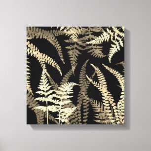 Impressão Em Tela Fern Abstrato preto de bege preto moderno