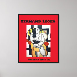 Impressão Em Tela Fernand Leger: Mulher com gato (1921)