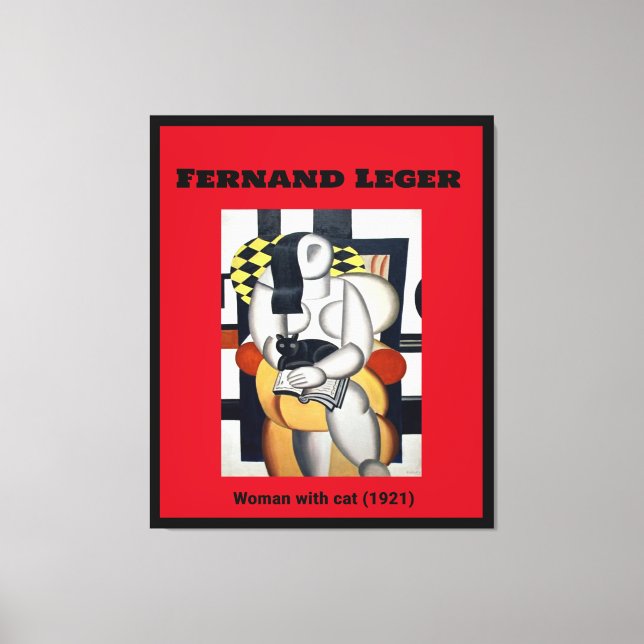 Impressão Em Tela Fernand Leger: Mulher com gato (1921) (Frente)