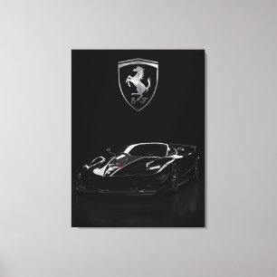 Impressão Em Tela Ferrari FXX-K Hypercar Preta Supercarro Escuro